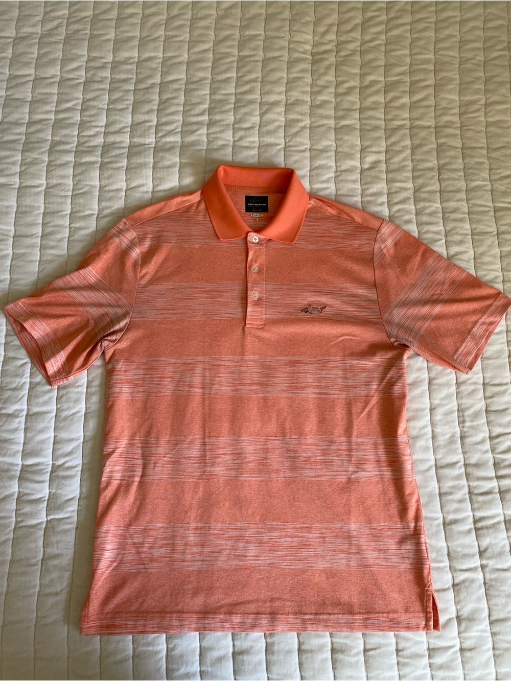 Greg Norman Collection Coral Striped Polo
